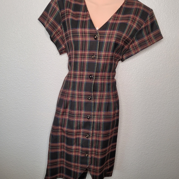 Vintage La Belle Plaid Dress - Picture 5 of 6